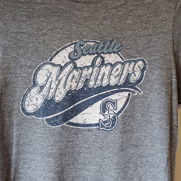 Seattle Mariners 5th & Ocean Grey Blue Logo Tshirt - Picture 5 of 6